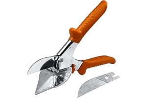 HOHXEN 45° -135° Angle Miter Shear Cutter,Multi-Function Trunking Scissors,Quarter Round Cutting Tool for Cutting PVC PPR PE Pipe,Branch,Wire,Including 1 Spare Blade