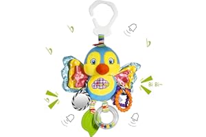 Funsland Zabawki do wózka, z Wiszącą Grzechotką dla Niemowląt, Zabawki Sensoryczne dla Niemowląt, Dziewczynek i Chłopców, Miękkie Zabawki dla Noworodka 0–6 Miesięcy