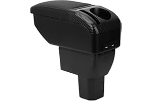 ZENVI Braccioli Compatible with Suzuki Ignis Braccioli 2017-2024 Console Centrale Organizer Immagazzinaggio Scatola Utilizzabile Per Autisti Supporto Gomito Doppio Spazio Archiviazione(Stile Nero)