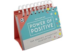 Ginger Fox Relax Make Time 365 Days of Positive Affirmations Desk Pad | Inspirational Quotes for Optimistic Thinking & Self-Empowerment | Bright, Happy Colours to Enhance Any Workspace