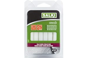 SALKI | Barres de Colle Thermofusible | 12 Unités de Silicone Chaude | 12mm de Diamètre | Universel | Couleur Blanc