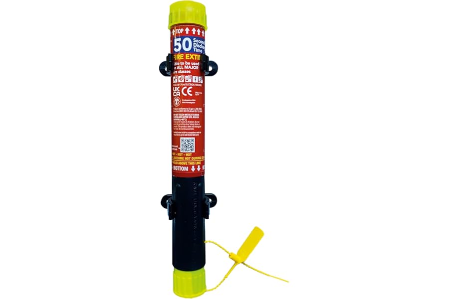 FSS50 Utility version - Fire Safety Stick, Fire Extinguisher A, B, C, F & Electrical - 50 Seconds Discharge Time - Light & Compact, No Damaging Residue, No Mess, Non-pressurised, 15 year Shelf life