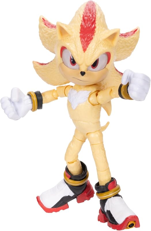 Sonic 3 Movie Super Shadow Action Figure Articolata 13 cm - Giocattolo da Collezione per Bambini e Appassionati di Sonic Action Figure