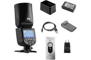 Godox V1S Professional Flash Speedlite Blitzgerät Rundkopf Wireless 2.4G Fresnel Zoom Kompatibel mit Sony a7RII a7R a58 a99 ILCE6000L a7RIII a7R3 a9 a77II a77 a350 Kameras