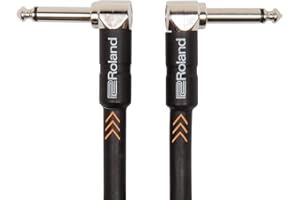 RIC-B1AA Câble de Pédale/Patch Gamme Gold Roland, Noir 30 cm