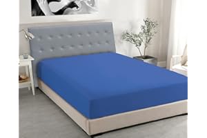 JENNY SESAL Lenzuolo sotto con angoli -tinta unita- 100% COTONE MADE IN ITALY- letto matrimoniale, singolo e una piazza e mezza- ampia scelta di colori e taglie (Royal, Una piazza e mezza)