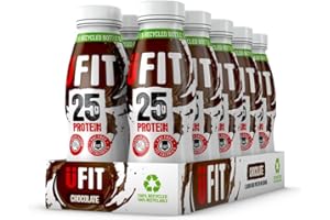 UFIT High 25g Protein Shake - Chocolate Flavour- Fat Free - No Added Sugar – Ready to Drink - 10 x 330ml (Packaging May Vary)