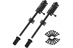 FITHACE Sliding Bolt Gate Bolt Thickened Heavy Duty Door Bolt Lock 304 Stainless Steel Bolt Bolt Black Solid Gate Lock Door Latches with Screws and Dust Container