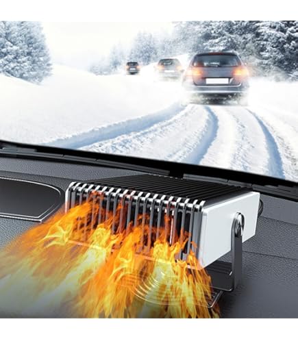 Chauffage De Voiture 12V Portable - Dégivrage Rapide, Désembuage, 150W, Branchement Allume-Cigare, Base Rotative