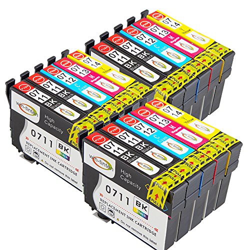 WinTinten 15 Tinta Compatible para Epson T0711 T0712 T0713 T0714  T0715  Reemplace Epson Stylus SX218 SX515W SX400 SX200 D78 D92 D120 DX4000 DX4050 DX4400 DX4450 DX6050 DX7000F DX7400 DX8400 SX115 SX205 SX209 SX210 SX215 SX405 SX405WiFi SX510W BX600FW Impresora  6 Negro 3 Cian 3 Magenta 3 Amarillo 