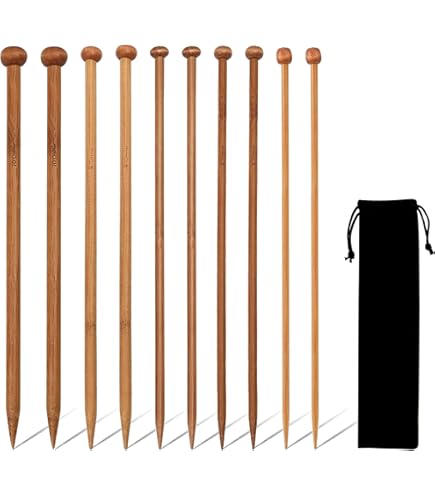 Coopay Bamboo Knitting Needles Short 25cm, Lightweight Wooden Knitting