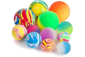 Pllieay 12 PZ Palline Rimbalzanti 3 dimensioni Colore Misto, per Bambini