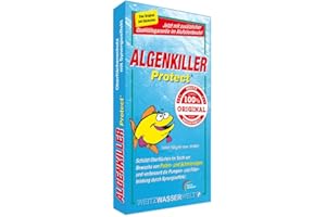 ALGENKILLER Protect® - Der Algenenferner für den Teich. Algen und Grünbelag abbau mit Synergieeffekt verbessert die Pumpen- und Filterleistung. Optimaler Oberflächenschutz mit Langzeitwirkung.