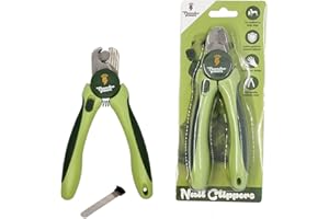 Thunderpaws tagliaunghie Professionale graduale per Cani con Blocco di Protezione, Serratura di Sicurezza e Lima per Unghie (Medio-Grande, Verde)