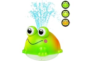 Jovicos Badewannenspielzeug, Baby Badespielzeug mit LED Licht, Frosch Spray Wasserspielzeug, Badewanne Pool Badespielzeug Baby ab 1 2 3 Jahre, Badewann Spielzeug Kinder Geschenk für Jungen und Mädchen