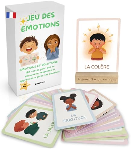 Bible Pour Enfants – 30 Cartes Versets Sur Les émotions – Colère, Peur, Tristesse – Anneau Inclus – Dès 4 Ans – Cadeau Chrétien