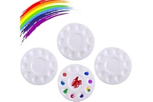 LIERFIS 4 Piezas Paleta Pintura, Bandejas Plastico Paleta Pintura Acrilica, Paleta Universal para Manualidades, Pintura al óleo, Acuarela Acrílica, Blanco