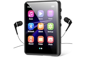 JOLIKER 64GB MP3 Player with Bluetooth 5.3, Portable High Fidelity Lossless Sound Quality Music Player, Built-in Speaker, 2.4 IN Full Touch Screen, FM Radio, Voice Recording, E-book, Support up to 128GB