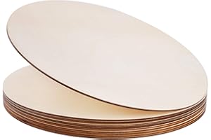 HILEYU Cercle en bois,10 pièces de 30 cm en bois brut vierge pour travaux manuels,plaque en bois ronde,disques en bois minces,tranches de bois rondes pour pyrogravure,peinture et décorations de Noël (12in)