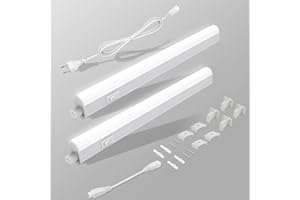 BOYIR Réglette LED Lot de 2, 31.5cm Lampe de Placard 4000K Blanc Neutre, Lampe d'Armoire à Interrupteur, 500lm LED Cuisine Connectable, Reglette LED Cuisine pour Placard, Armoire, Escalier, Couloir