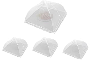 LOVEHAI Food Cover Mesh, Food Mesh Pop Up Cover, Cake Cover Fruit Cover Umbrella for Dish Storage Outdoor (4 Small)