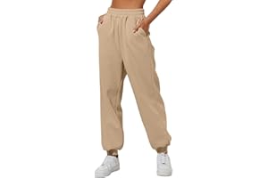 VUNCIO Pantalon Femme Taille Elastique Confortable Coton Pantalon De Sport Femme avec Poche Large Pantalon Femme Hiver Grande Taille Chic Pas Cher Casual Jogging Sweatpants