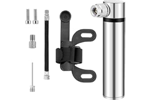 DEARBAG Pequeña bomba de aire para bicicleta, portátil, 120 psi, alta presión, ligera de aluminio, con soporte para marco, para bicicleta de carretera, montaña, fútbol
