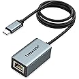 Lemorele USB C to Ethernet Adapter, Type-C (Thunderbolt 3) to RJ45 Gigabit Ethernet, Aluminum Portable LAN Network Adapter for MacBook Pro/Air, Surface Pro, Chromebook, Dell