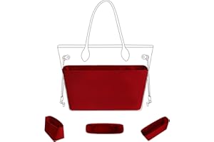 DGAZ Handtaschen Organizer Einsatz für Neverfull PM/MM/GM Taschen, Seide Tasche in Tasche Organizer, Luxus-Handtaschen & Tote Innentaschen (Rouge Casaque, MM)