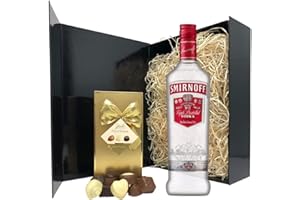 SPARKLING DIRECT Vodka Gift Set - Smirnoff Vodka and Chocolates Gift Hamper Box - Birthday, Christmas Vodka Gifts for Women and Men