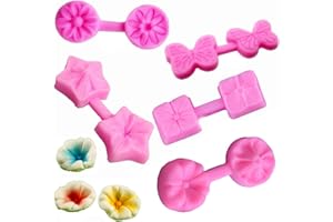 LIMEOW Petalo di Rosa Peonia Stampo Fiore Petalo Venatore Silicone Stampi Stampo Silicone Petalo di Rosa Fondente Muffe Della Decorazione 5 Pezzi per Fondente Cioccolato Pasta di Zucchero(colore casuale)