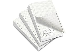 SWTYExt 180 Blätter A6 Nachfüllpapier Gepunktet, 6 Löcher A6 Papier Nachfüllbare Refill Paper Nachfülleinlagen Ringbucheinlagen für A6 Notizbuch Skizze Tagbuch Malerei Bullet Journal