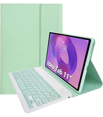 C/N Tastiera Custodia per Lenovo Tab P11 - QWERTY Ultra Sottile PU Custodia con Supporto con Cover Tastiera Rimovibile Wireless Keyboard per Lenovo Tab P11 11 2020 TB-J606F, Rosa Oro