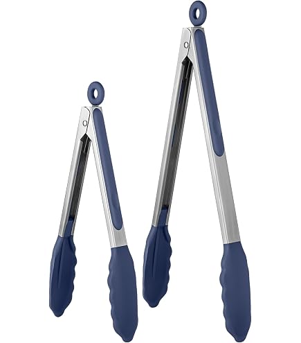Pinze Da Cucina Professionali Set Di 2 In Silicone - Antiscivolo, Resistente Al Calore Fino A 230°C Pinze Acciaio Inox Silicone