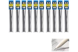 Hawfund Mines de crayon 0,5 mm HB - Lot de 450 mines incassables avec 2 gommes, écriture fluide et précise pour porte-mines, idéal pour bureau, école et maison