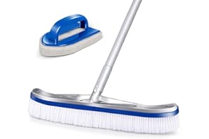 ‎MASTHOME Masthome Poolbürste,Pool Reinigungs Bürste mit Schwamm Bürste, Poolbürste mit Teleskopstange, EZ-Clip,Aluminiumrückseite Poolbesen für Reinigung Pool Wänden, Fliesen, Böden Schwimmbad