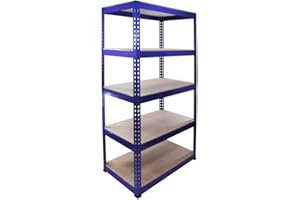Monster Racking - Rayonnage Q-Rax en Acier Sans Boulons Bleu 90cm x 50cm x 182,5cm