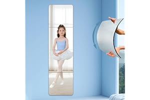 Arimsoa Spiegel zum Aufkleben für Wände, 4 Stück, Acryl, selbstklebend, bruchsicher, Wandspiegel, hochklar, zum Aufkleben auf Spiegelfliesen, großer Spiegel in voller Länge für Badezimmer, Workout