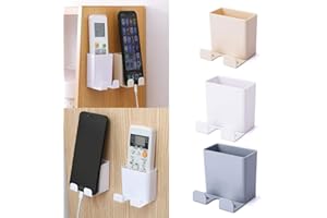 RITTE 3 Piezas Caja Almacenamiento Control Remoto, ABS Montaje en La Pared con Gancho Caja Organizadora para Soporte Carga para Teléfono Móvil, Caja Almacenamiento para Control Remoto(A)