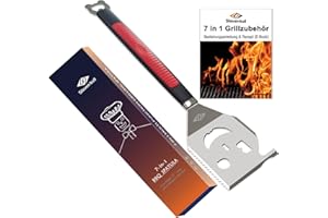 STEVEN-BULL S Spatule de Barbecue d'Extérieur 7 en 1 - Accessoire Multifonction - Cadeau Parfait pour les Hommes