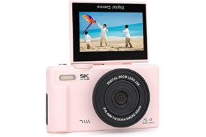 5K Digitalkamera, 75MP -kameror för Fotografering med 18x Digital Zoom & Autofocus, WiFi Vlogging Camera för YouTube Video, V