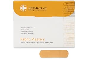 RELIANCE MEDICAL Dependaplast Advanced Fabric Plasters 7cm x 2cm - Hi Tech Lightweight, Water-Repellent, Flexible, Super-Sticky Adhesive - Box of 100