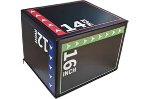 Sharplace Boîte de Pliométrie 3-en-1 en PVC, Box Jump Pliométrie, Plateforme de Saut pour Entraînement Sportif, pour Exercices de Fitness à Domicile et en Salle