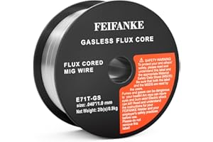 FEIFANKE Filo Animato No Gas 1,0MM 1KG Filo Saldatrice E71T-GS Bobina Filo Animato per Saldatura Universale MIG MAG D100 per Saldatrice, 1 Pezzi