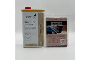 Osmo Door Oil 3060 (Clear Satin 1 Litre) + Free Priory Polishes Lint Free Cloth