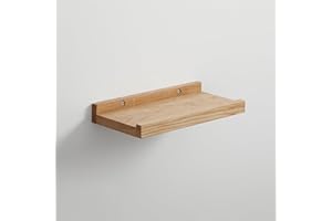 ‎BESTLOFT.DE BestLoft.de Bilderleiste Holzregal Wand Regal Bilderleiste Eiche Floating Shelf Flur Regal Holz Deko Wand Wandregal Holz massiv (Eiche Hell, Breite: 30cm / Tiefe: 15cm)