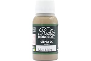 Rubio Monocoat Wood Oil 0.8 m² - Oil Plus 2C - Fast-Drying Ecological Wood Preserver for Indoor Use, Linseed Oil for Wood Treatment - Mud Light, 20 ml (Sample)