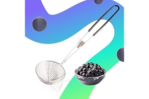 BUBBLEMANIA Cucharón para té de Burbujas de Bubble Mania - Tapioca Boba & Jelly Bubble Tea Skimmer | Utensilio de cocina de acero inoxidable para todo tipo de perlas de tapioca y gelatina de coco de Boba