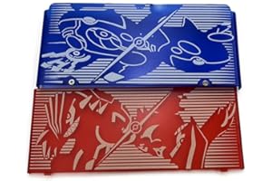 JMXLDS New Replacement Front Back Faceplate Plates Upper & Lower Panel Battery Housing Shell Case Cover for New 3DS Game Console 2015 - Clear Red Blue