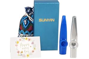 SUNYIN Kazoo Instrument 2 St¨¹ck Kazoo Aluminium & Plastik Musikinstrumente Begleiter f¨¹r Klavier Ukulele Gitarre Party Geschenk